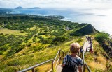 Honolulu, Hawaii - December 1, 2013: Visitors explore the Diamond Head National Park