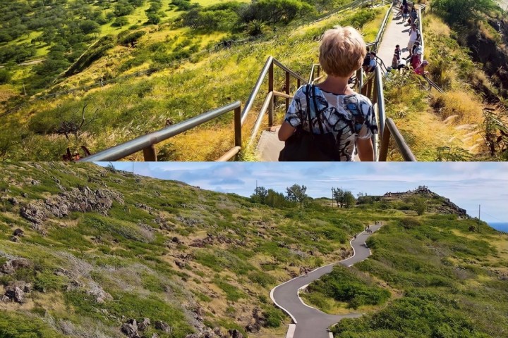 a person sitting on top of a mountain